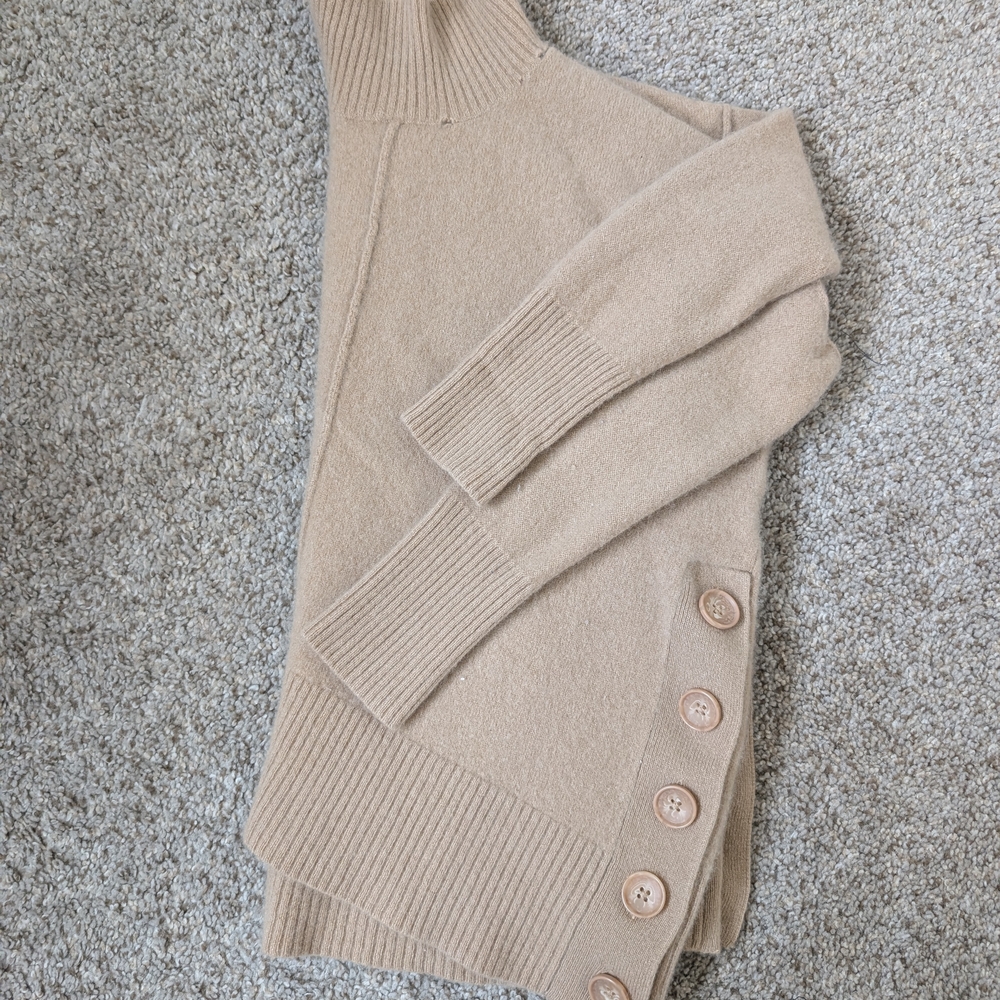 Cynthia Rowley Cashmere Turtleneck Tan Sweater Top